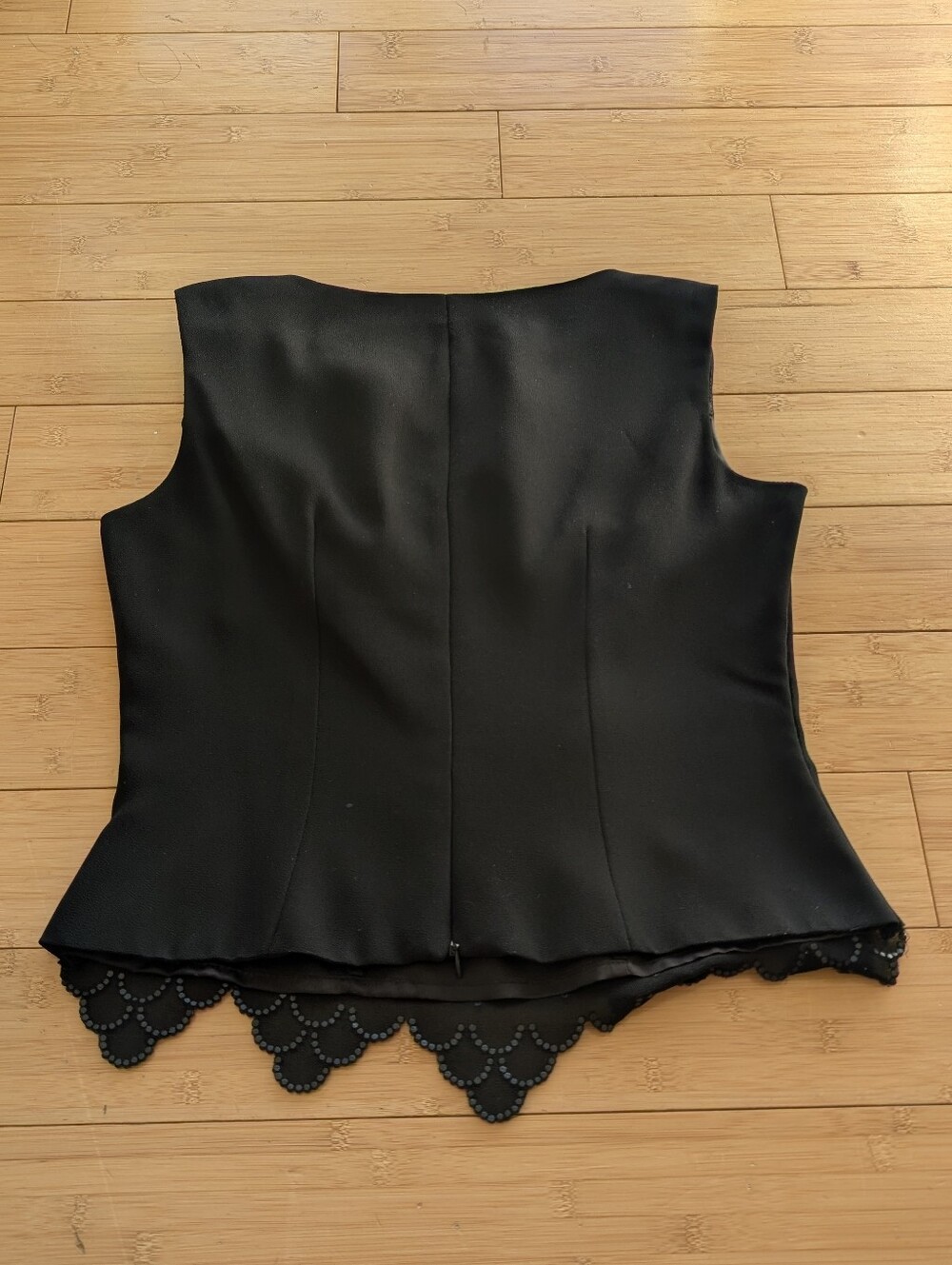 JR Nites Vintage Black Beaded Sleeveless Evening Blouse - Picture 2 of 7
